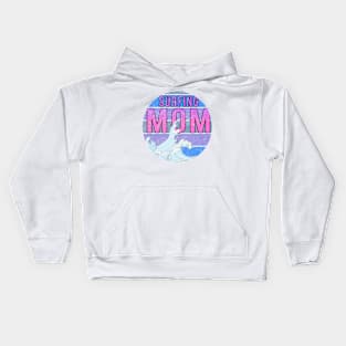 Surfing Mom // Wave blue sunset Kids Hoodie